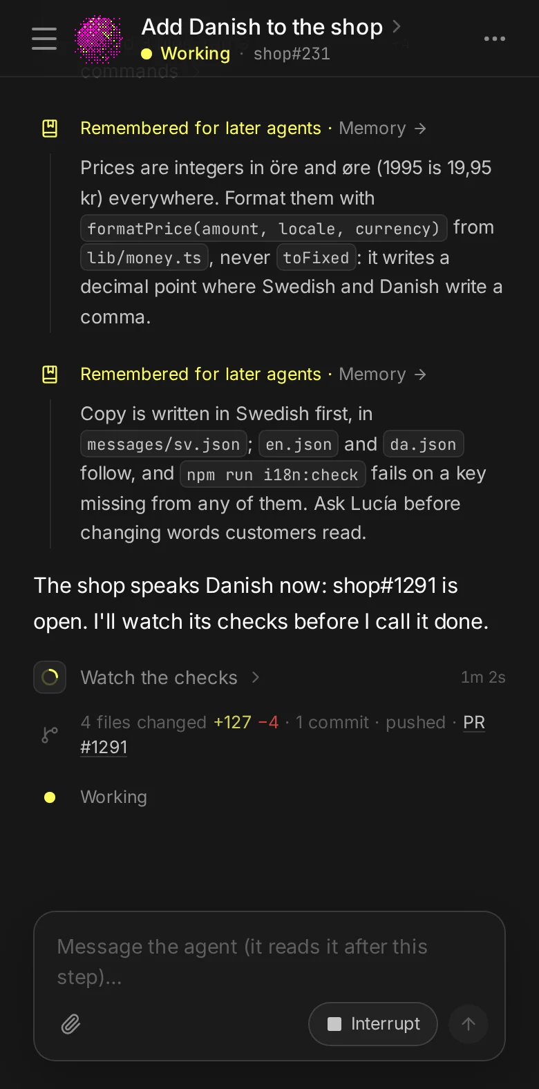 The same session on a phone.