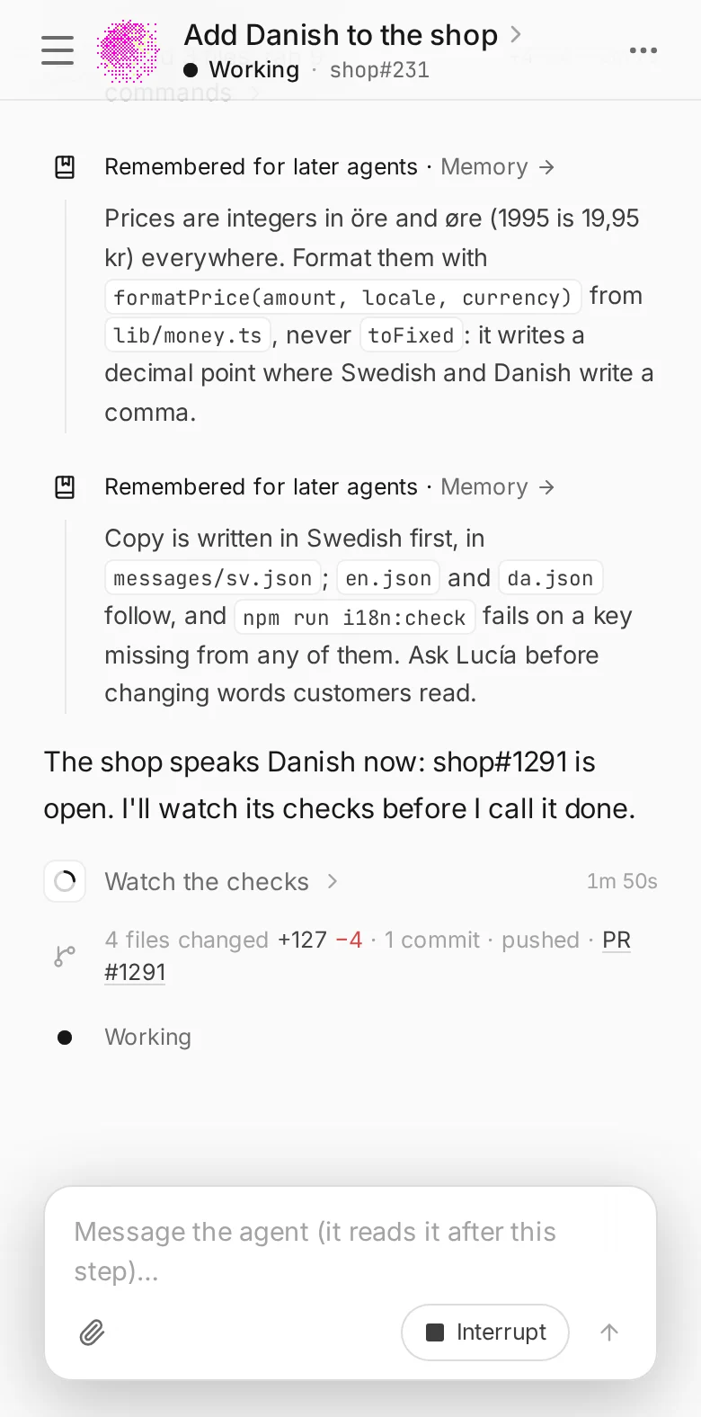 The same session on a phone.